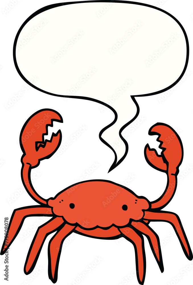 Fototapeta premium cartoon crab with speech bubble