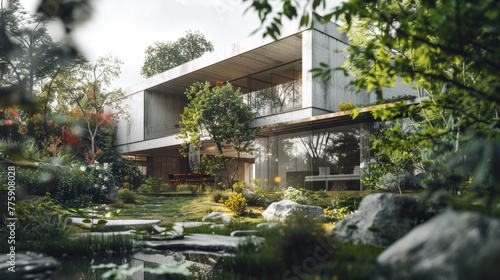 A serene house surrounded by lush greenery, ideal for nature lovers