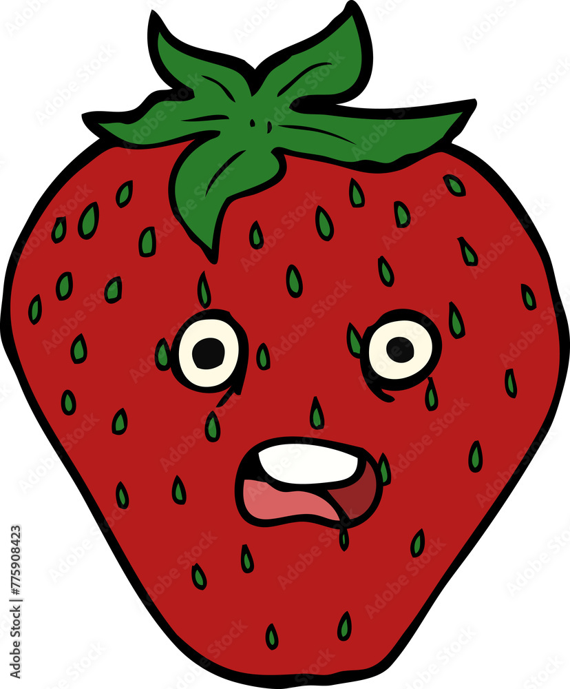 Obraz premium cartoon strawberry
