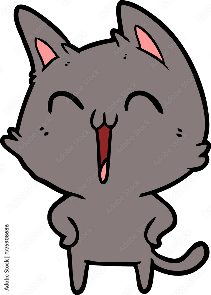 happy cartoon cat meowing happy cartoon cat meowing