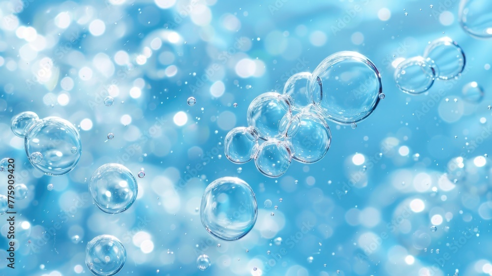 A bunch of bubbles floating in the air, perfect for a refreshing and playful concept