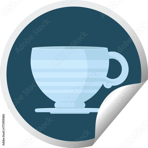 coffee cup graphic vector illustration circular sticker