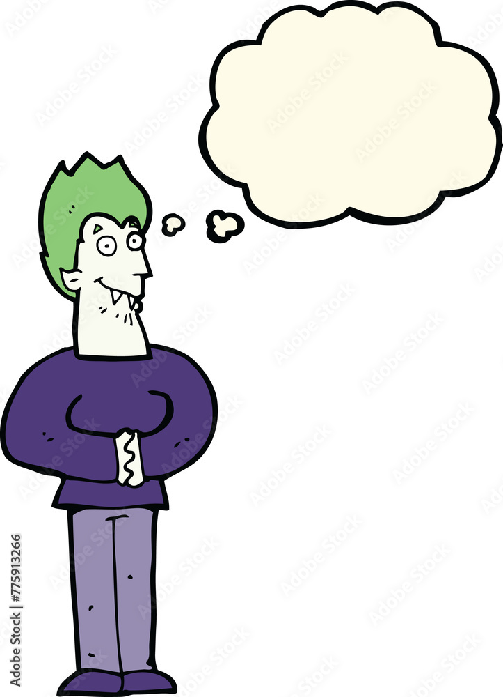 cartoon vampire with thought bubble cartoon vampire with thought bubble
