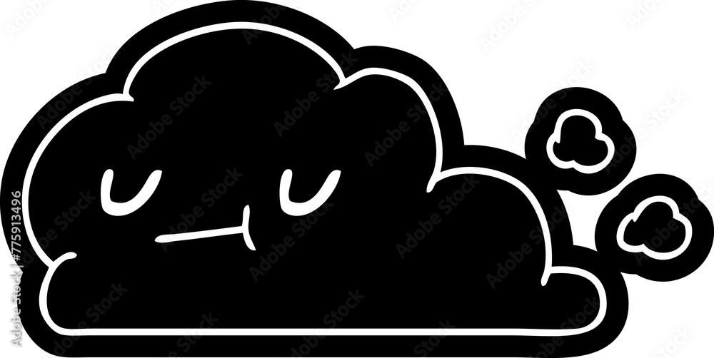 cartoon icon of kawaii happy cloud