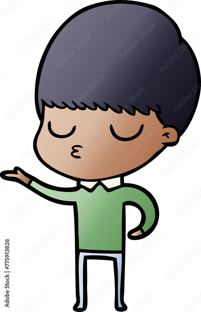 cartoon calm boy cartoon calm boy