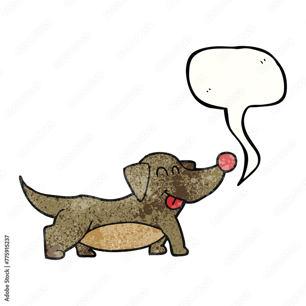freehand speech bubble textured cartoon happy little dog freehand speech bubble textured cartoon happy little dog