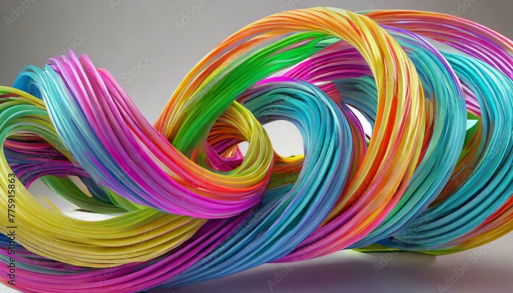 Chromatic Spirals: A Vibrant 3D Exploration