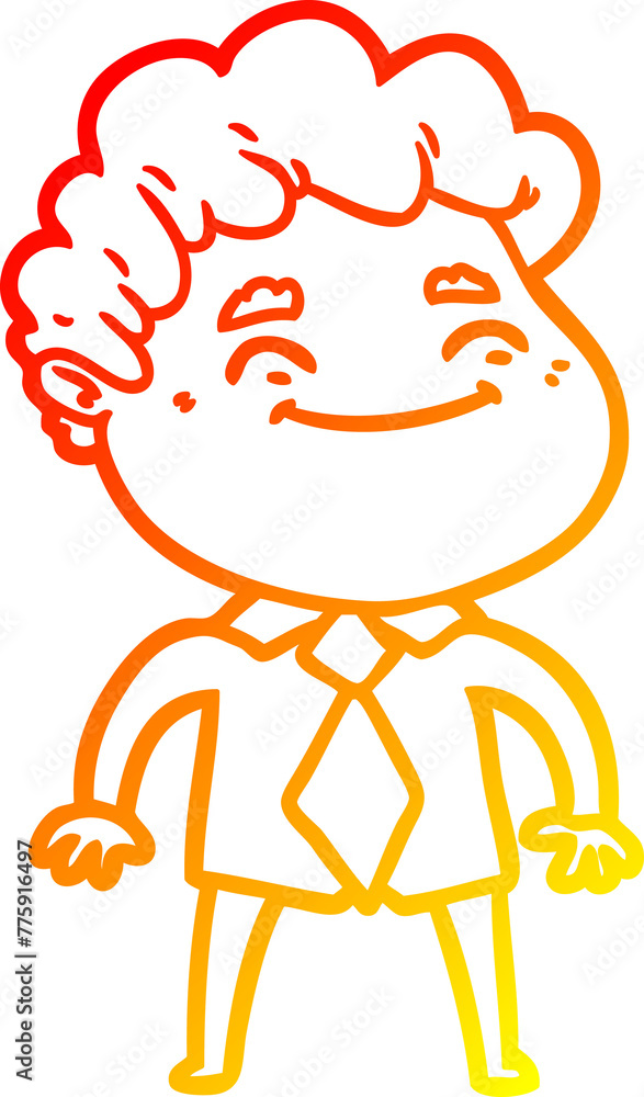 warm gradient line drawing of a cartoon friendly man warm gradient line drawing of a cartoon friendly man