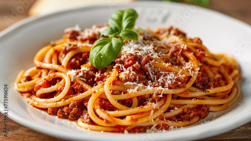Traditional Italian Spaghetti with Rich Meat Sauce