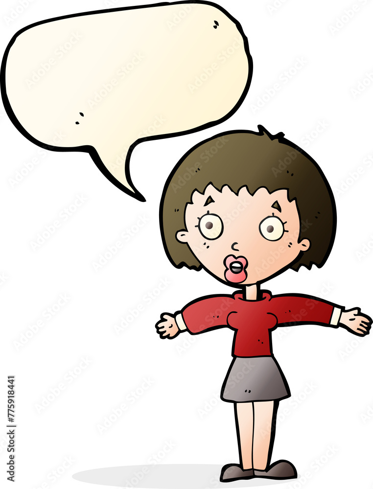 cartoon shocked woman with speech bubble cartoon shocked woman with speech bubble
