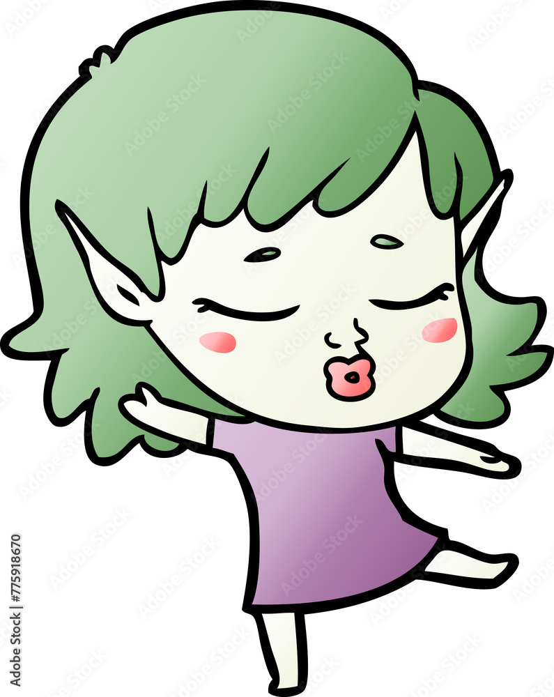 pretty cartoon elf girl pretty cartoon elf girl