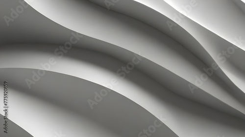 Curvy White Surfaces. Modern Abstract 3D Background. 3D Render. Generative AI