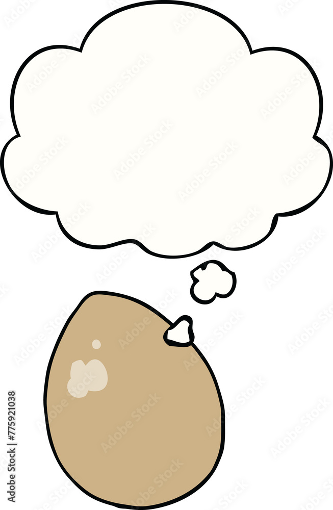 cartoon egg with thought bubble