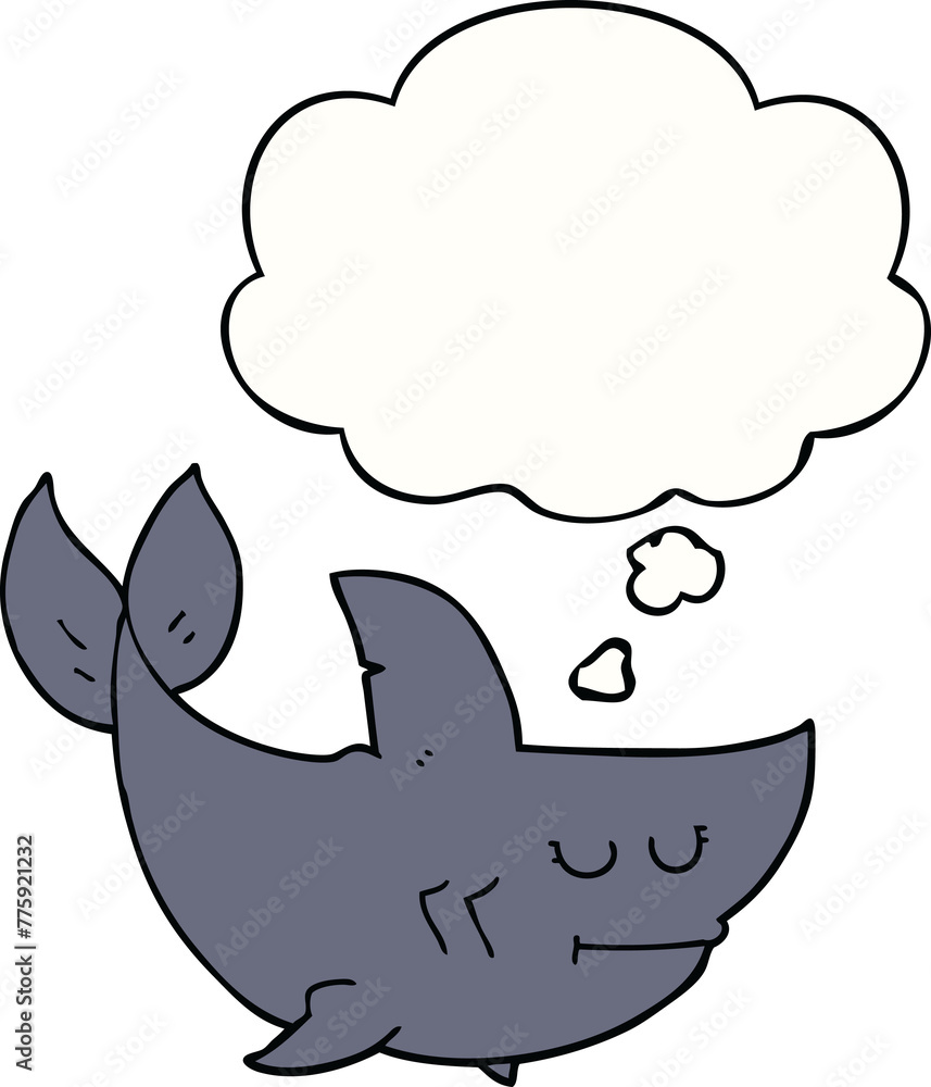 Fototapeta premium cartoon shark with thought bubble