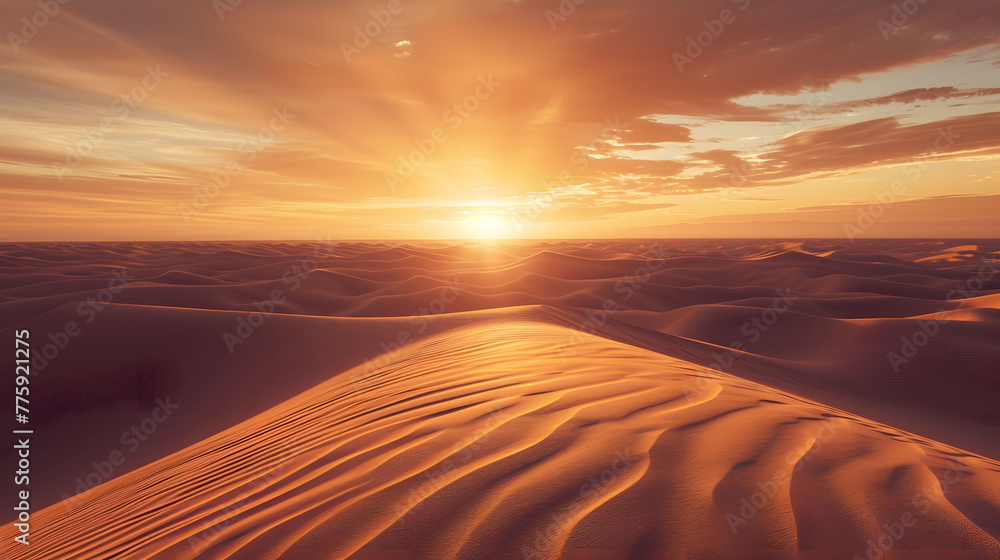 Dramatic Desert Dunes at Sunset Shifting Sands Dramatic Desert Dunes at Sunset Shifting Sands