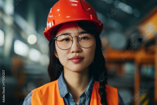 Patient Asian woman worker. Business plumber. Generate Ai