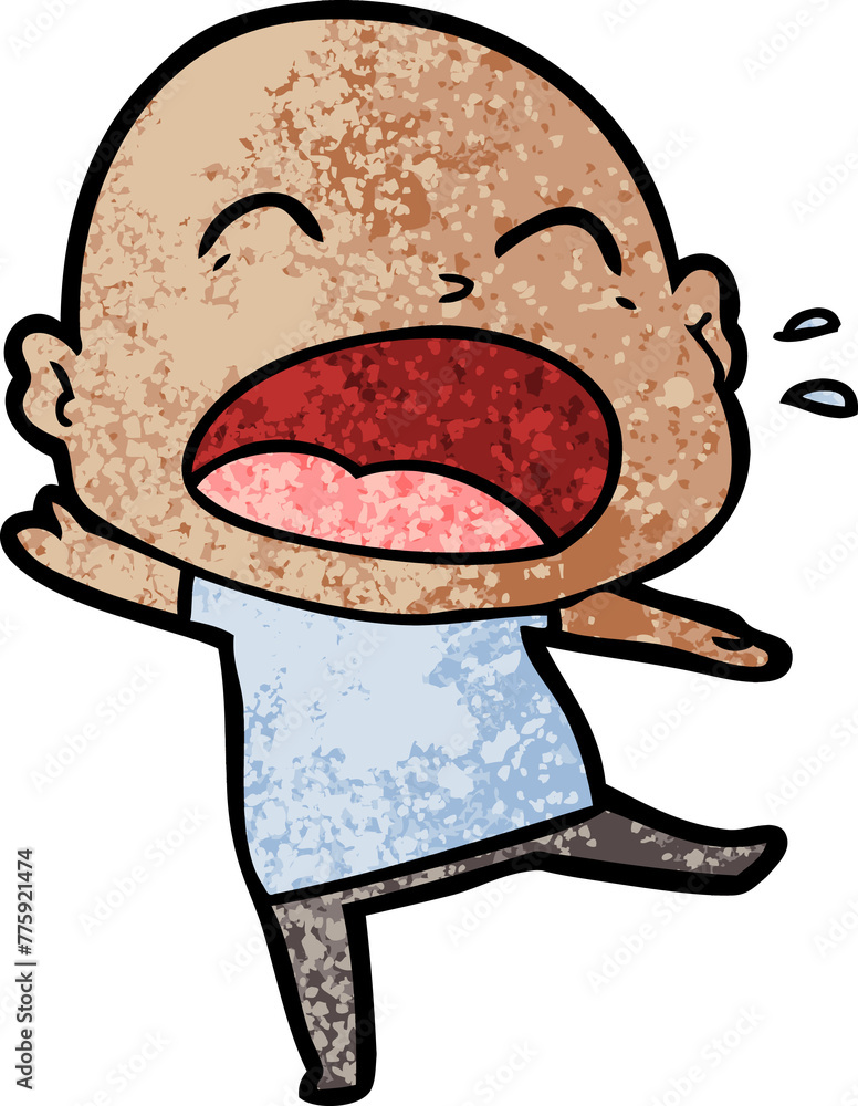 cartoon shouting bald man cartoon shouting bald man