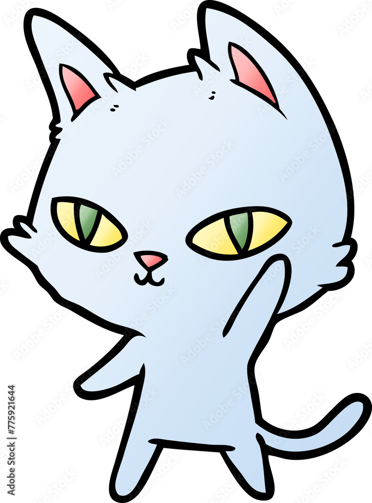 cartoon cat waving cartoon cat waving
