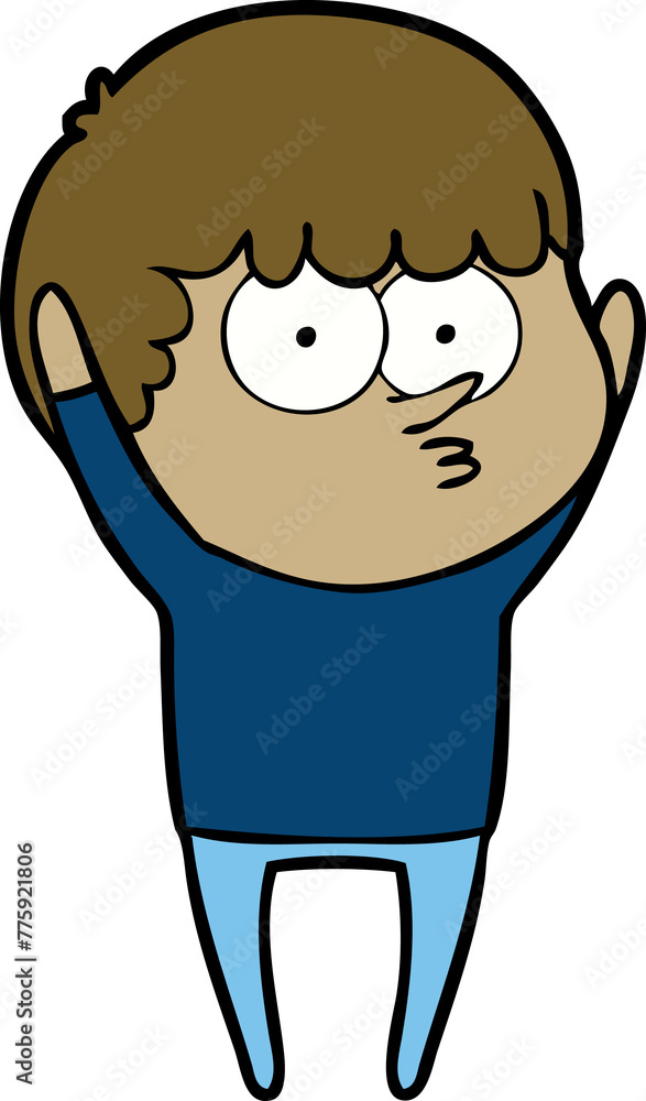 Fototapeta premium cartoon curious boy