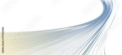 Curvature of space vector abstract art background, 3D linear flow distorted shape, deformed fluid, chaos of space.