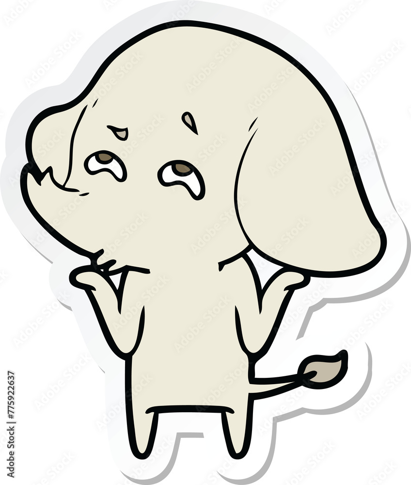 sticker of a cartoon elephant remembering sticker of a cartoon elephant remembering