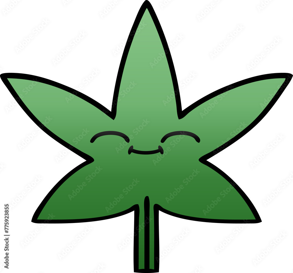 gradient shaded cartoon of a marijuana leaf gradient shaded cartoon of a marijuana leaf