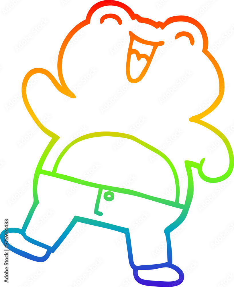 rainbow gradient line drawing of a cartoon frog rainbow gradient line drawing of a cartoon frog
