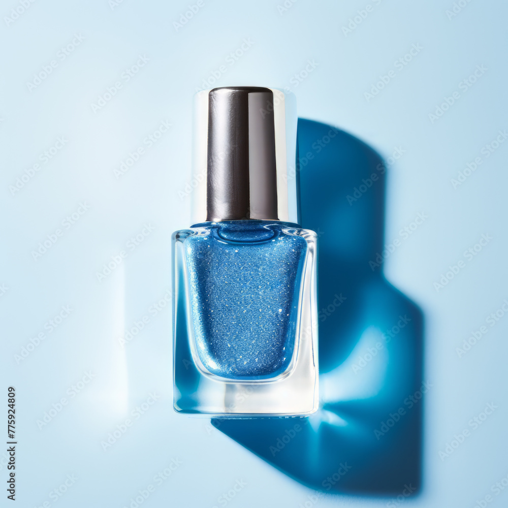 Sparkling Navy Blue Nail Polish Bottle Sparkling Navy Blue Nail Polish Bottle