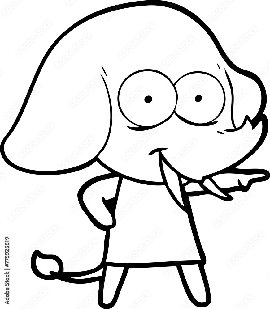 Obraz premium happy cartoon elephant