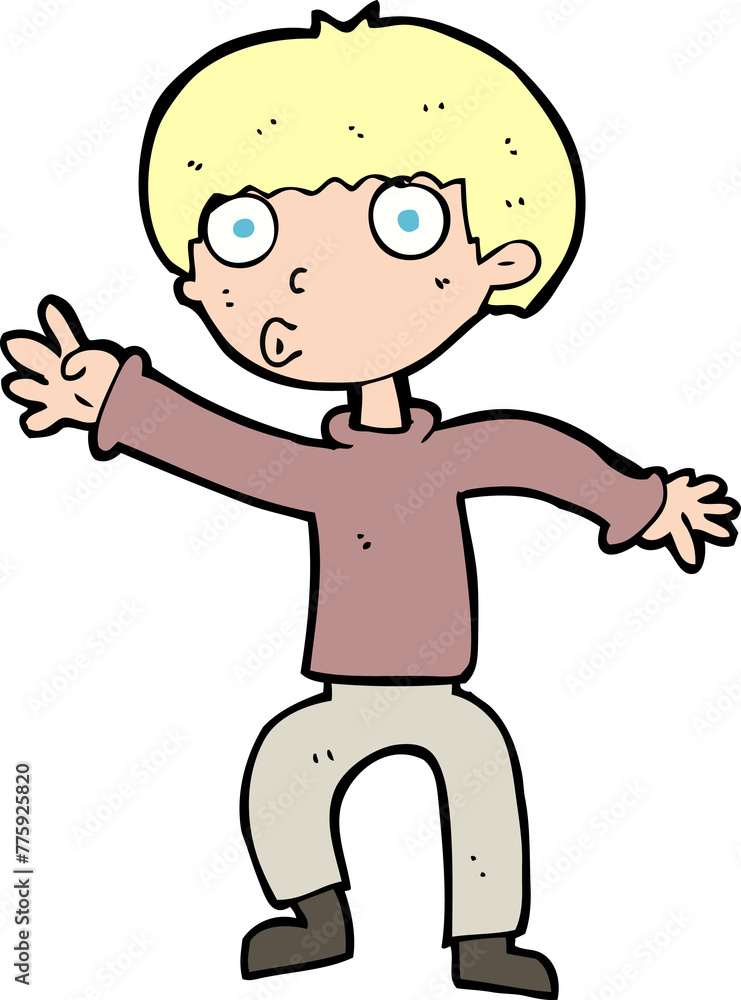 cartoon boy waving warning cartoon boy waving warning