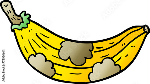 cartoon old banana going brown
