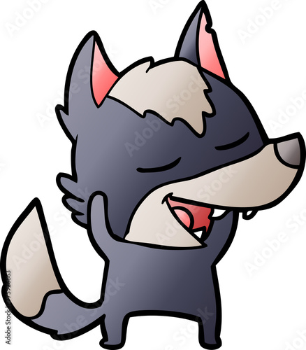 cartoon wolf laughing