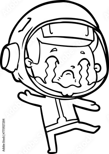 cartoon crying astronaut