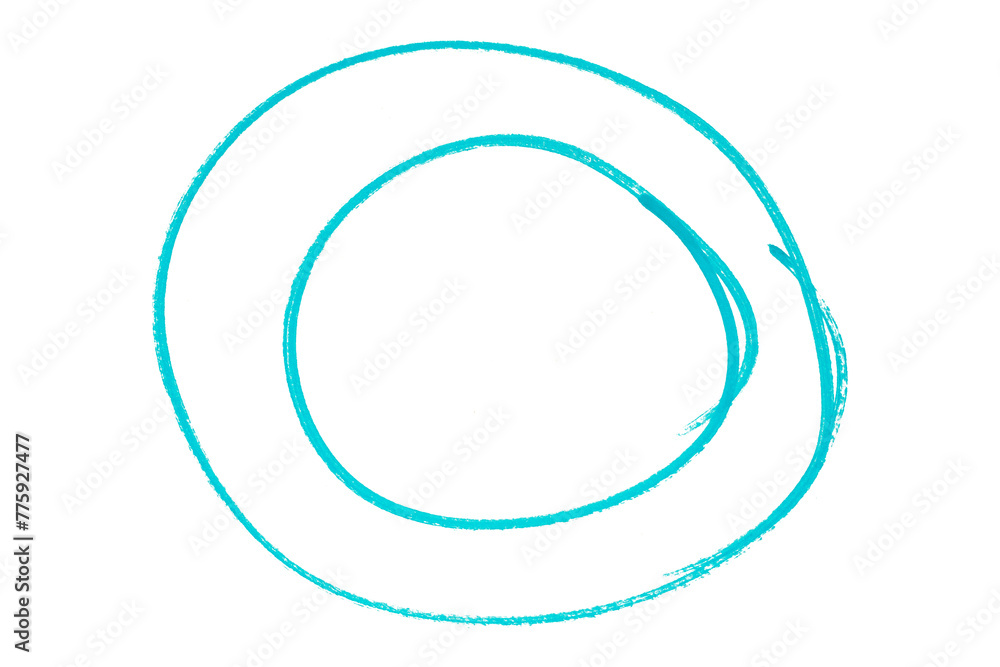 Light blue round brush isolated on transparent background.