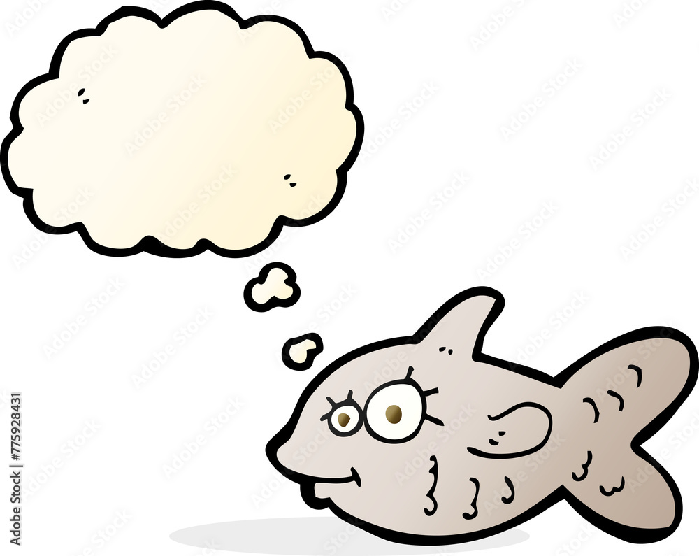 cartoon happy goldfish with thought bubble cartoon happy goldfish with thought bubble
