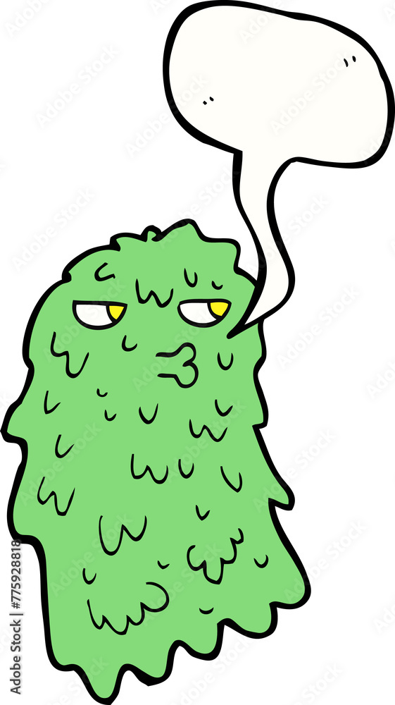 Fototapeta premium cartoon gross ghost with speech bubble