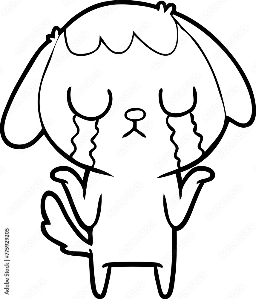 cute cartoon dog crying cute cartoon dog crying