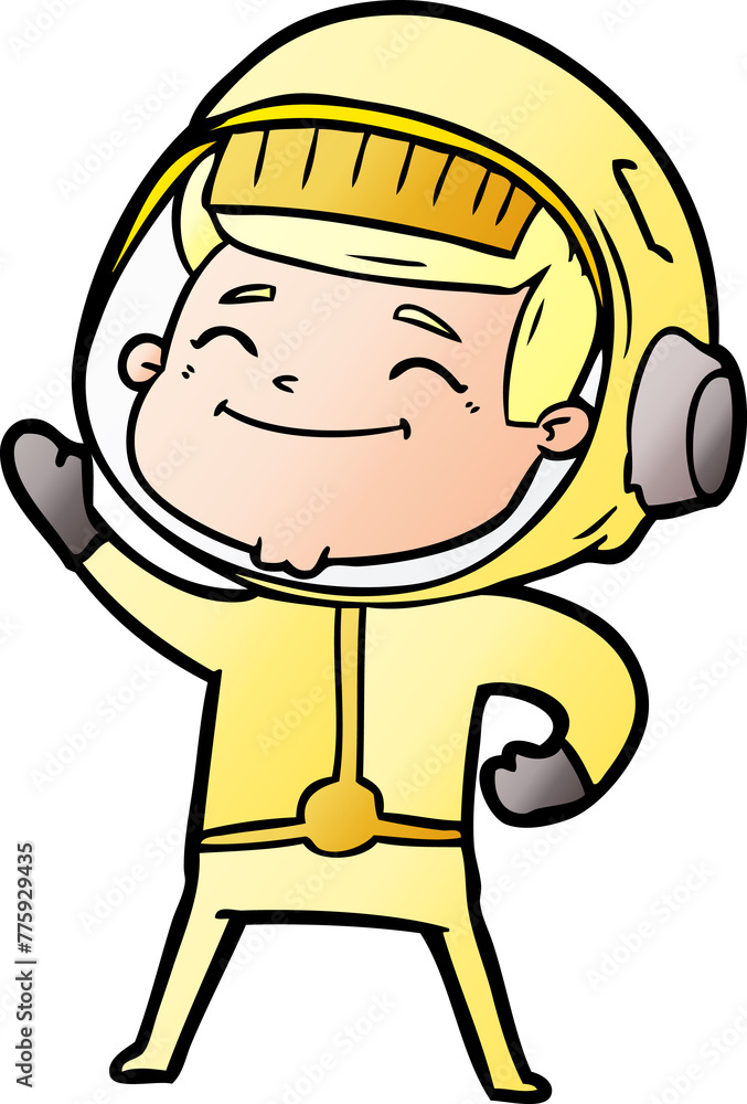 Obraz premium happy cartoon astronaut