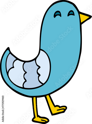 cartoon doodle bluebird