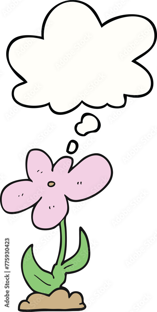 cartoon flower with thought bubble cartoon flower with thought bubble