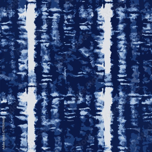 Vector seamless indigo shibori ethnic pattern.