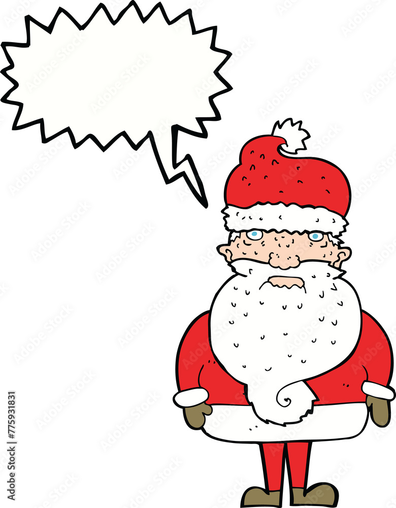 cartoon santa claus with speech bubble cartoon santa claus with speech bubble