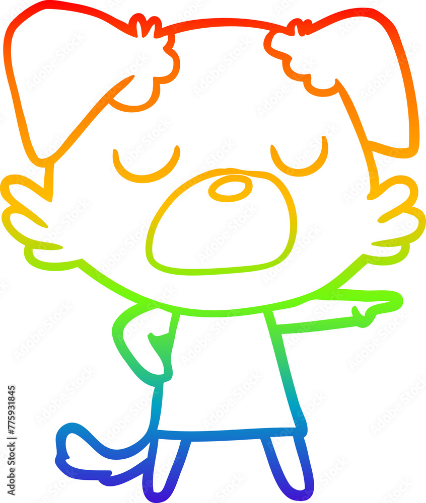 rainbow gradient line drawing of a cartoon dog rainbow gradient line drawing of a cartoon dog