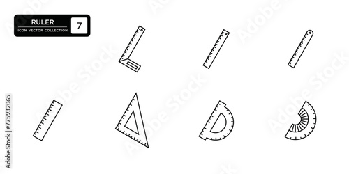 Ruler icon collection, vector icon templates editable and resizable