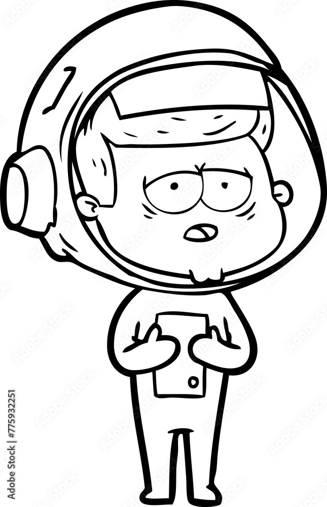 Obraz premium cartoon tired astronaut