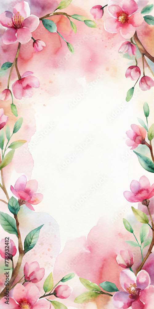 background with spring sakura and space for text