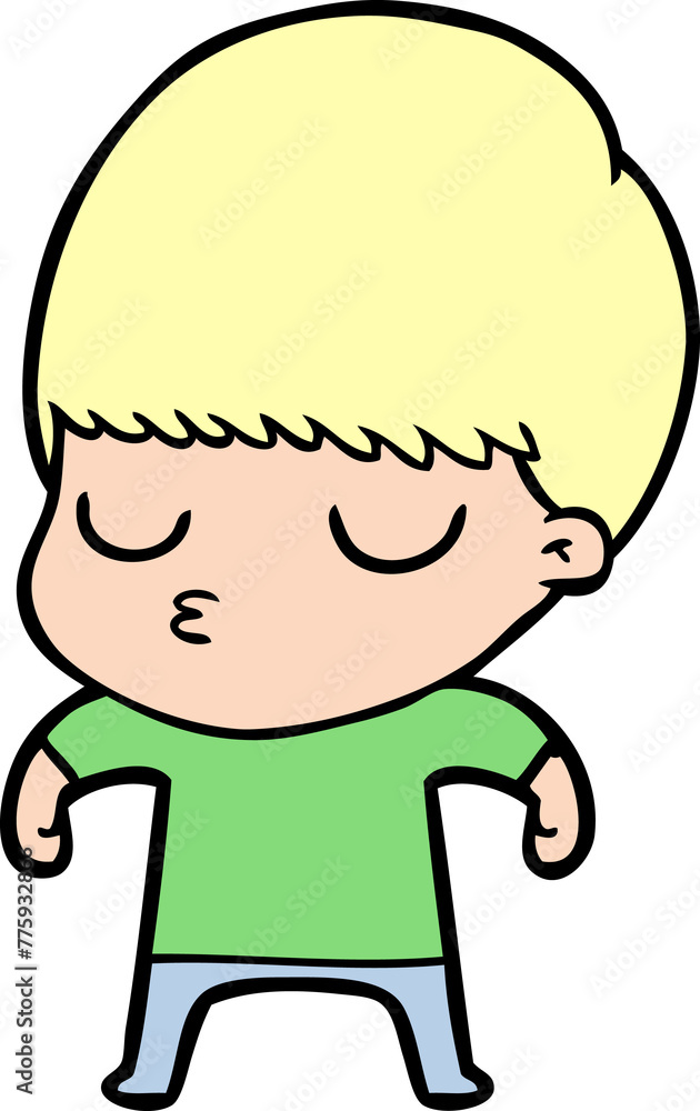 cartoon calm boy cartoon calm boy
