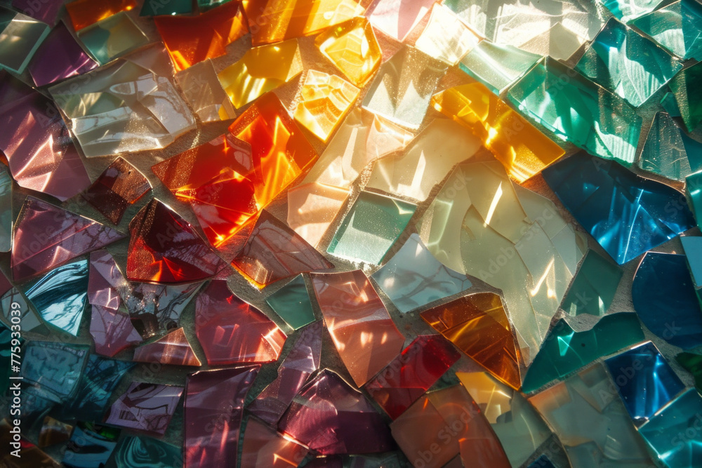 Beautiful colourful mosaic tiles under the sunlight Beautiful colourful mosaic tiles under the sunlight