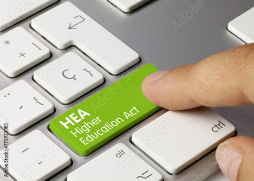 Higher Education Act - Inscription on Green Keyboard Key.