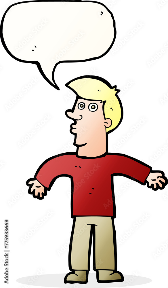 cartoon man shrugging shoulders with speech bubble cartoon man shrugging shoulders with speech bubble